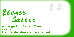 elemer sailer business card